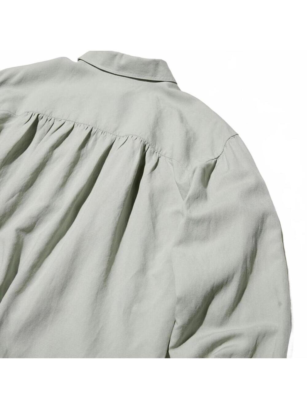 Uniqlo Linen Blend Oversized Shirt Button Up Green NWT Large - Picture 5 of 7